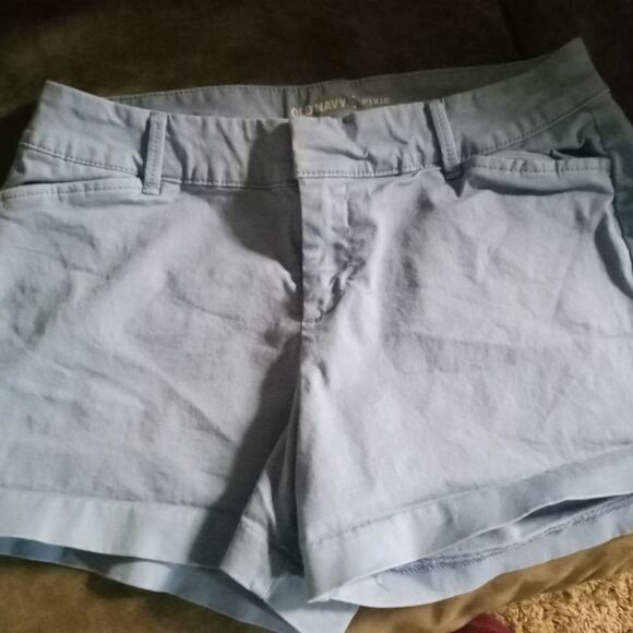 Old Navy Sky Blue Pixie Shorts Casual Cotton Blend - Picture 1 of 3